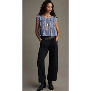 Pilcro X Anthropologie The Izzie Relaxed Black Denim Pull-On Barrel Pants Small